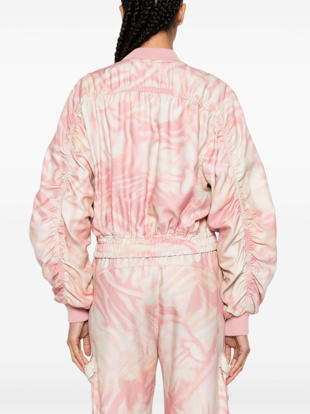 abstract-print cropped bomber jacket - 4