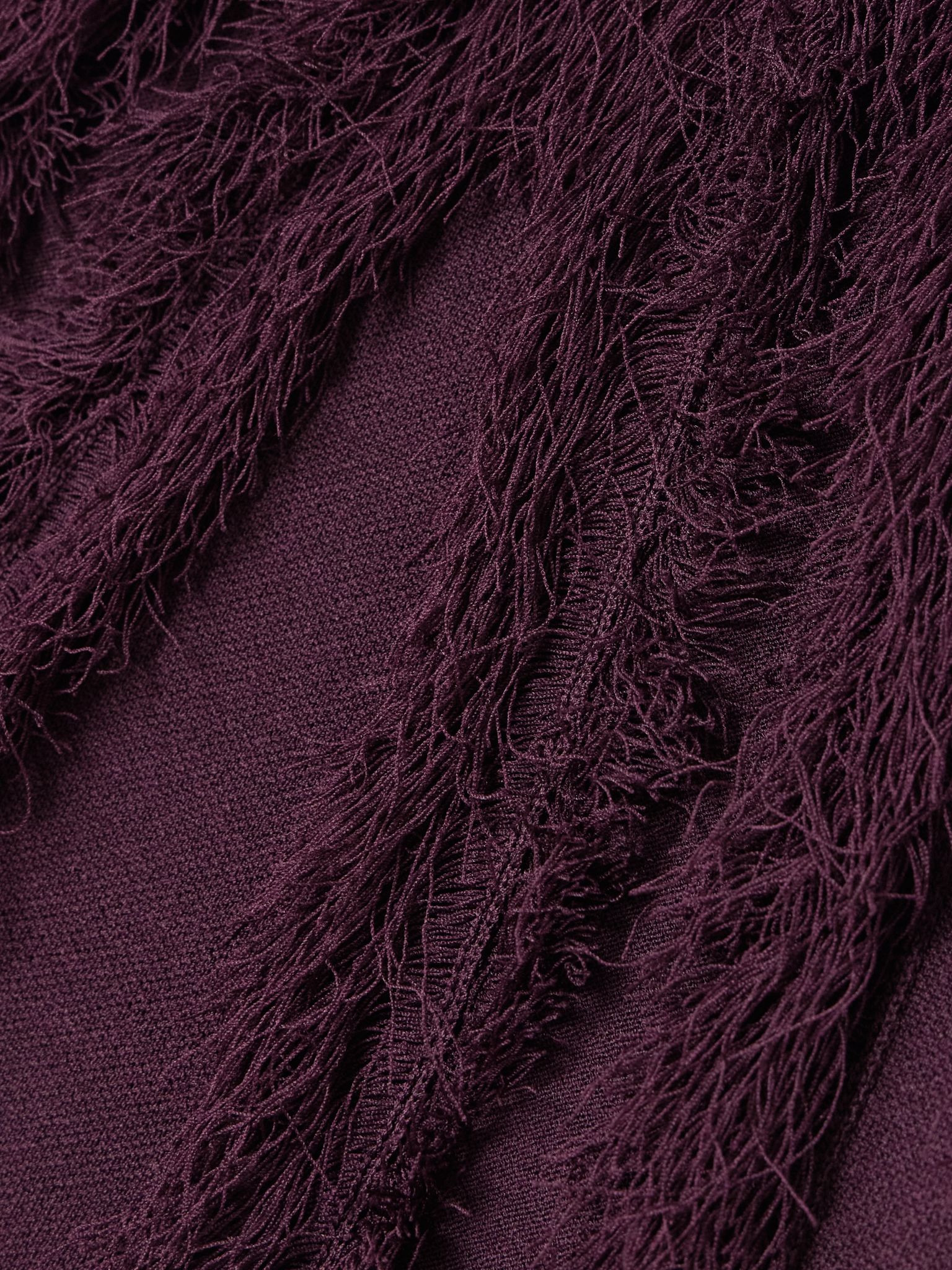 Bonnie fringed stretch-knit top Purple - 4