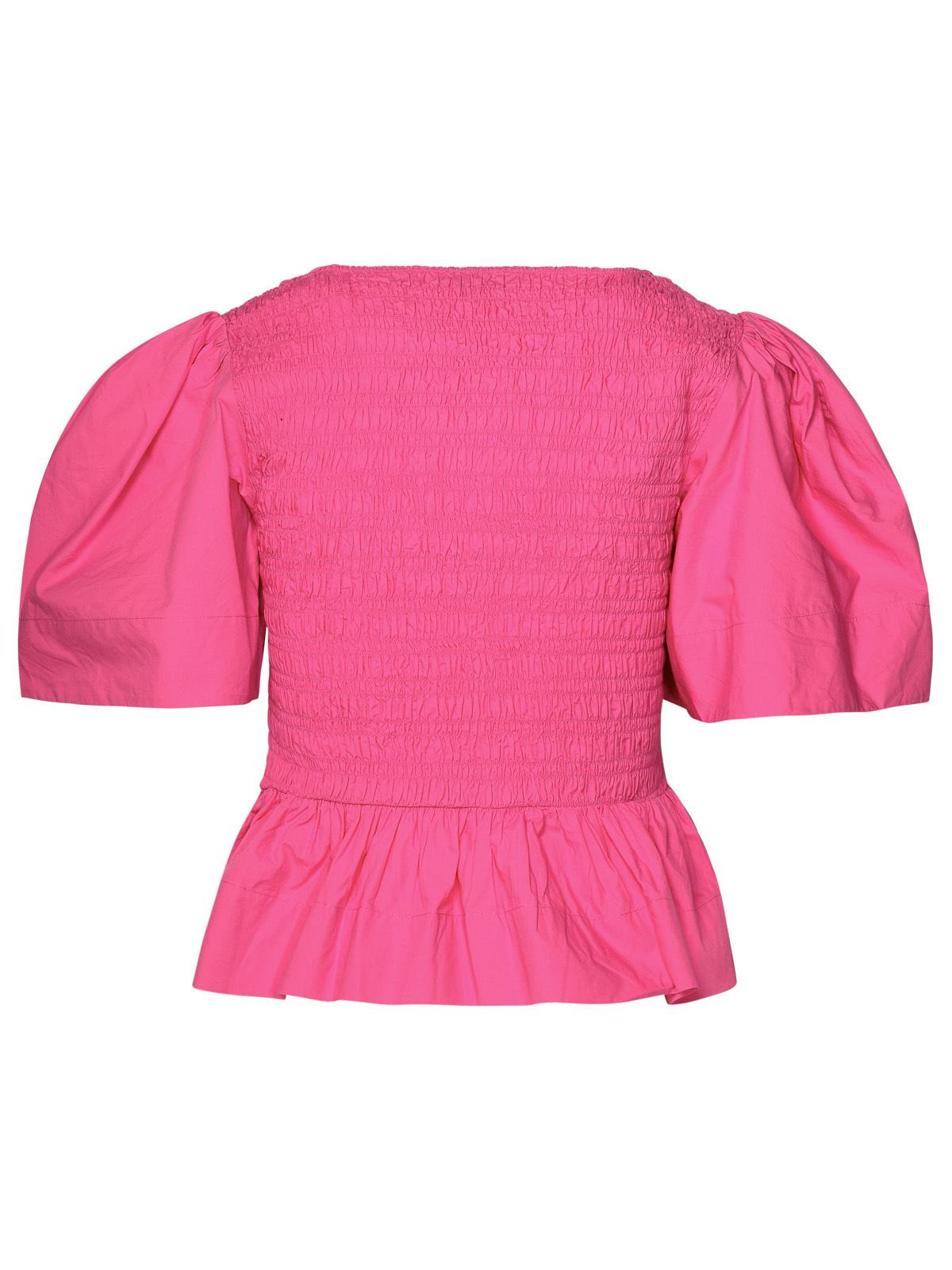 Ganni Fuchsia Cotton Top Women - 3