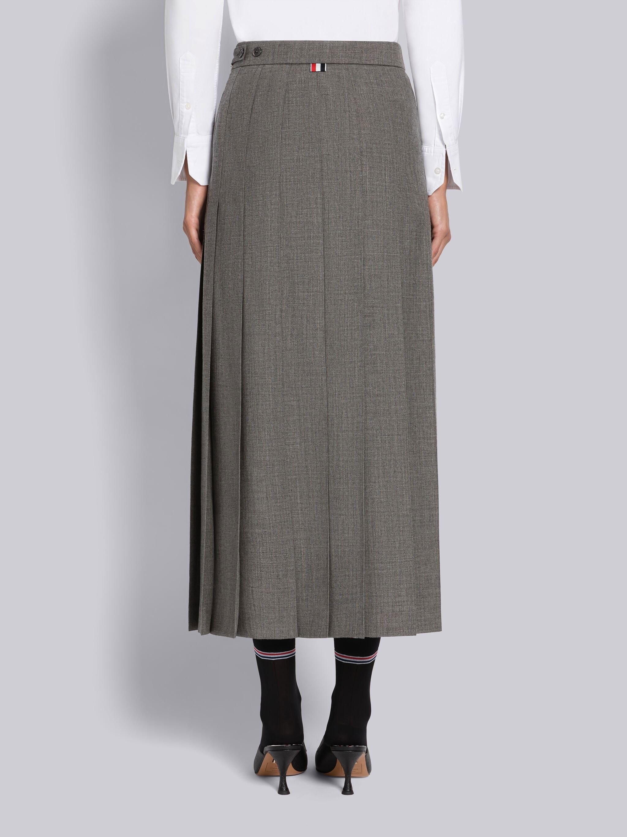 2-Ply Fresco Pleated Straight Skirt - 3