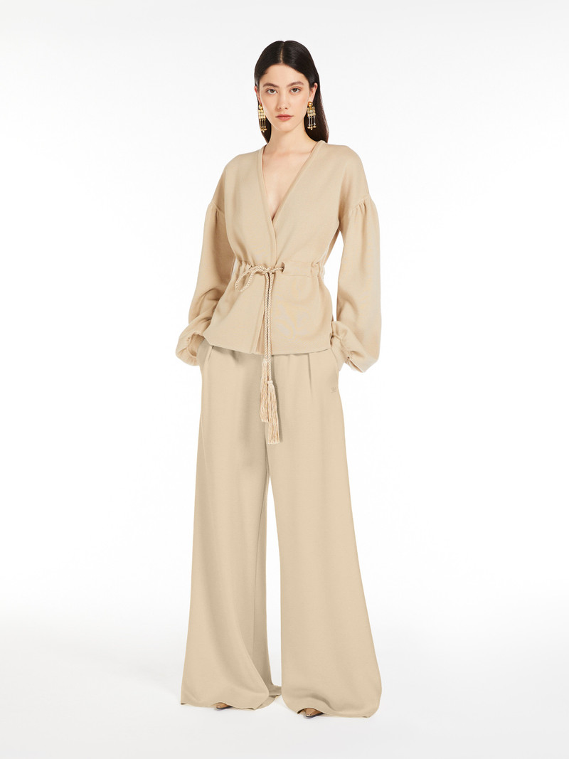 Max Mara TIBERIO Wool cardigan with drawstring outlook