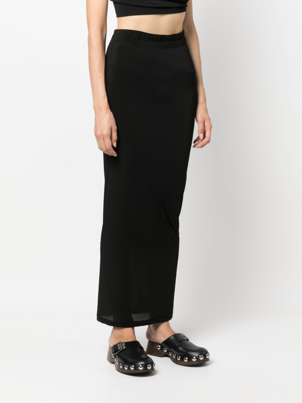 elasticated-waistband maxi skirt - 3