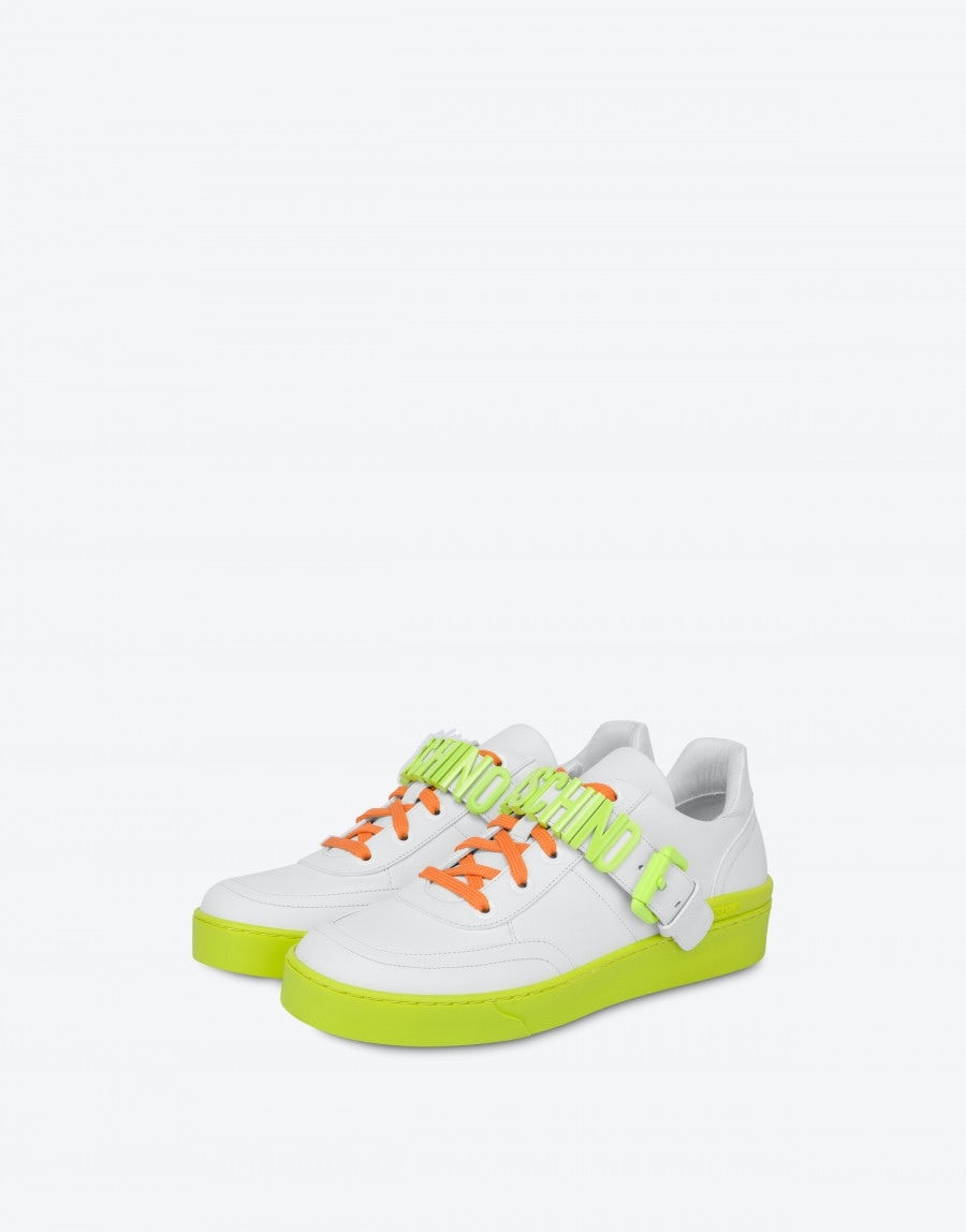 LETTERING LOGO CALFSKIN SNEAKERS - 1