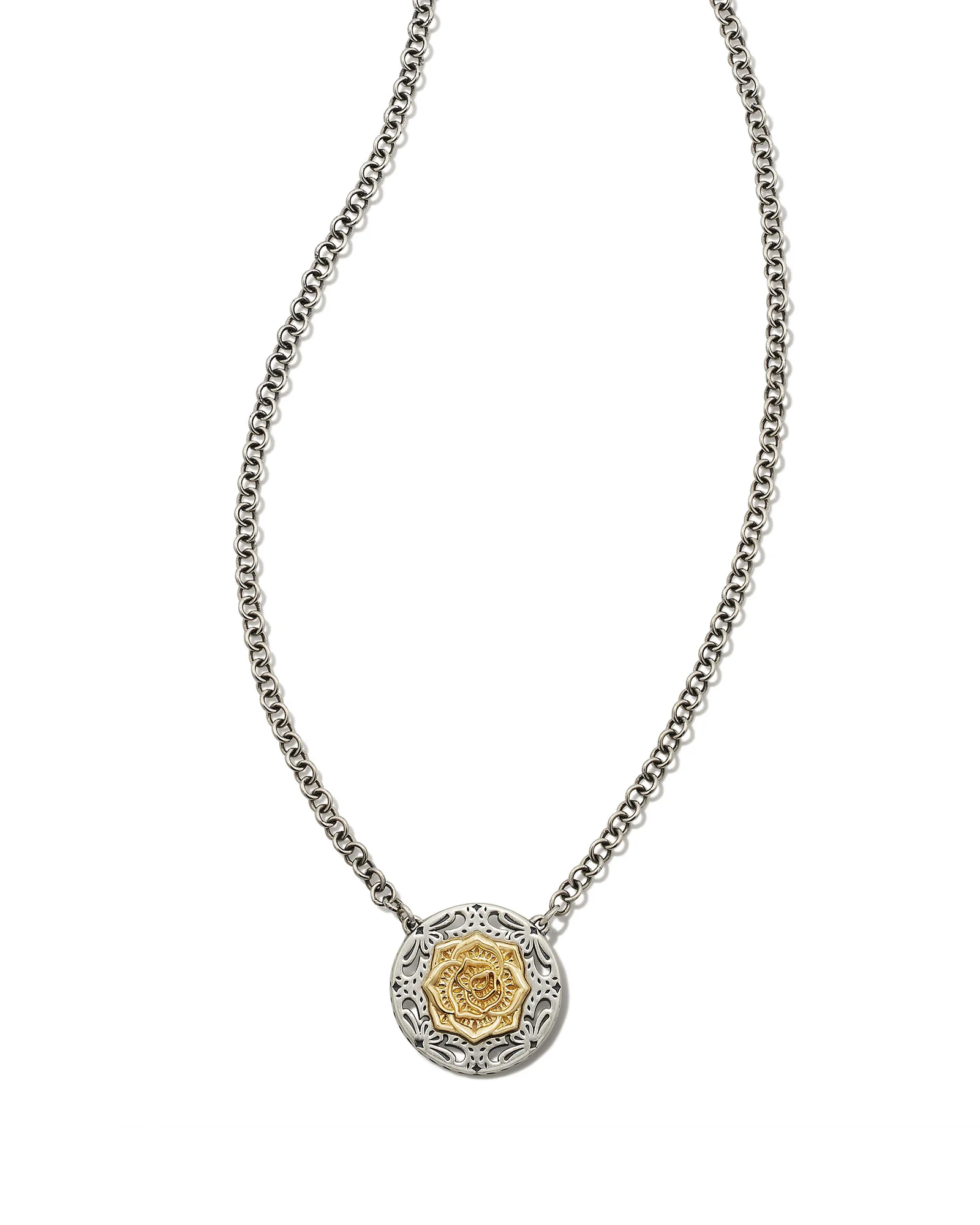 Ansel Rose Short Pendant Necklace in Mixed Metal - 1