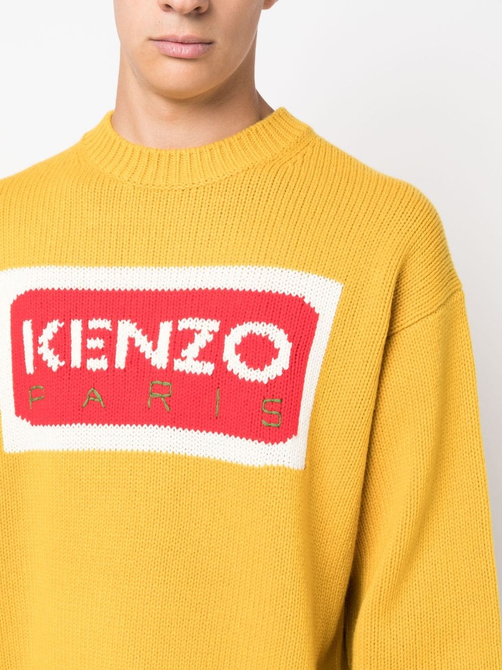 intarsia-knit logo knit jumper - 5