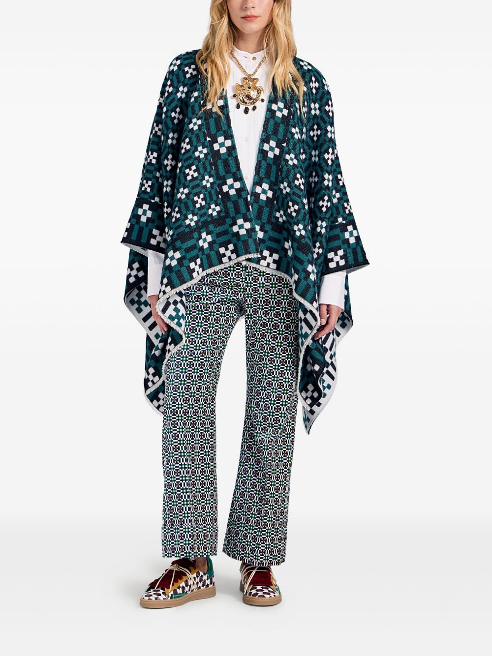 geometric-pattern cape - 2
