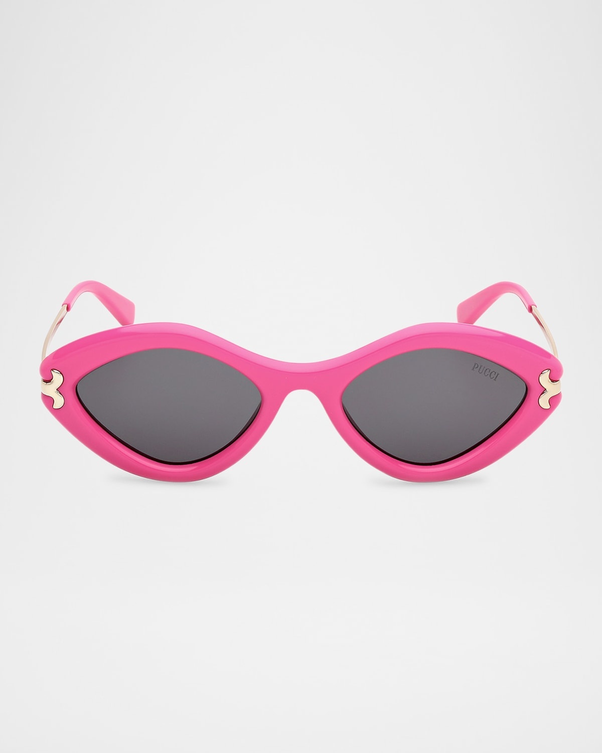 Logo Acetate & Metal Oval Sunglasses - 1