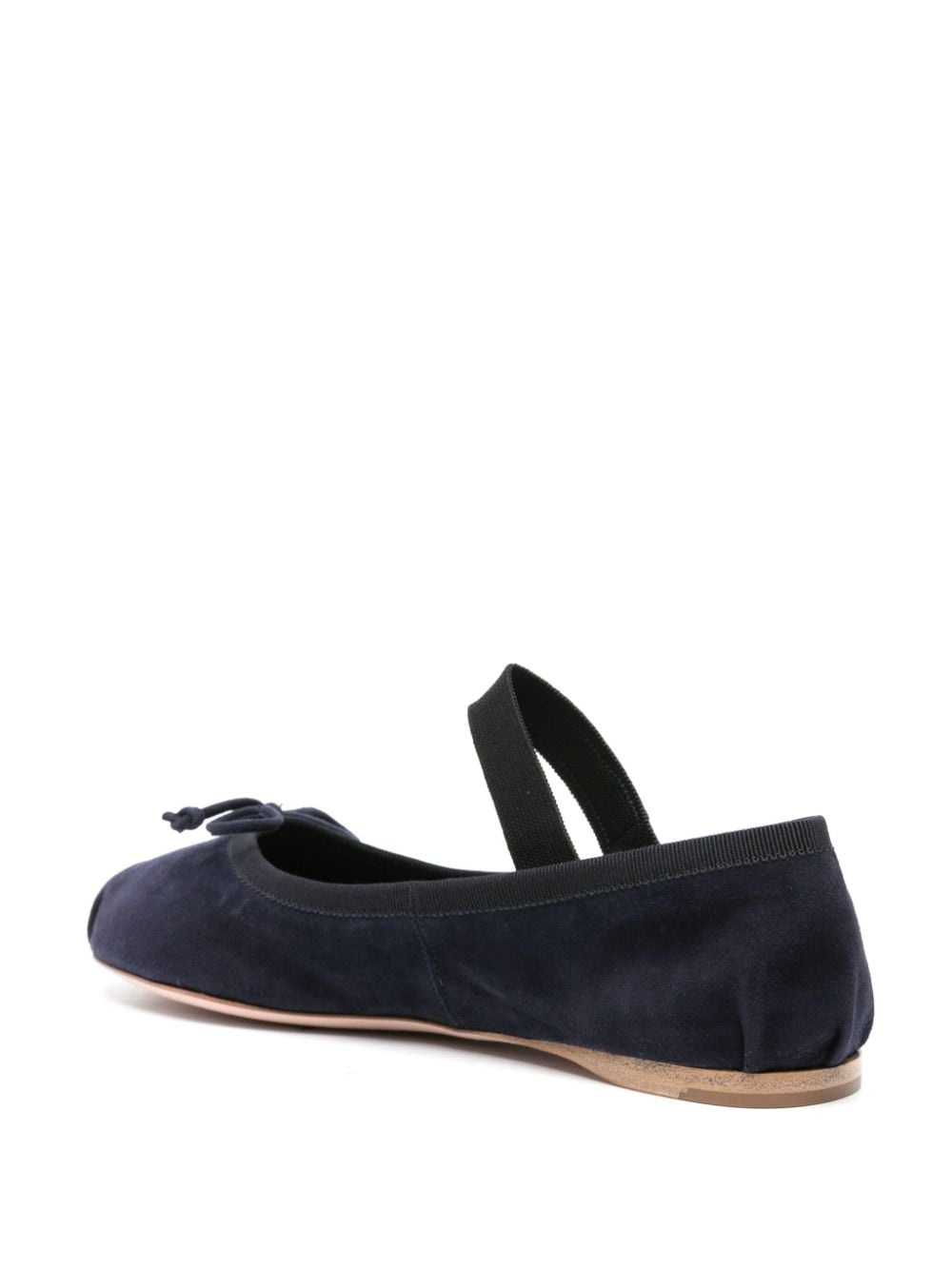 bow-detail suede ballerina shoes - 3