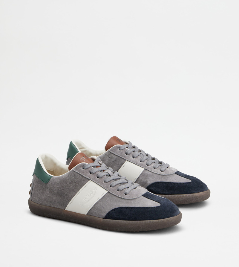 TOD'S TABS SNEAKERS IN SUEDE - BLUE, GREY, WHITE 3