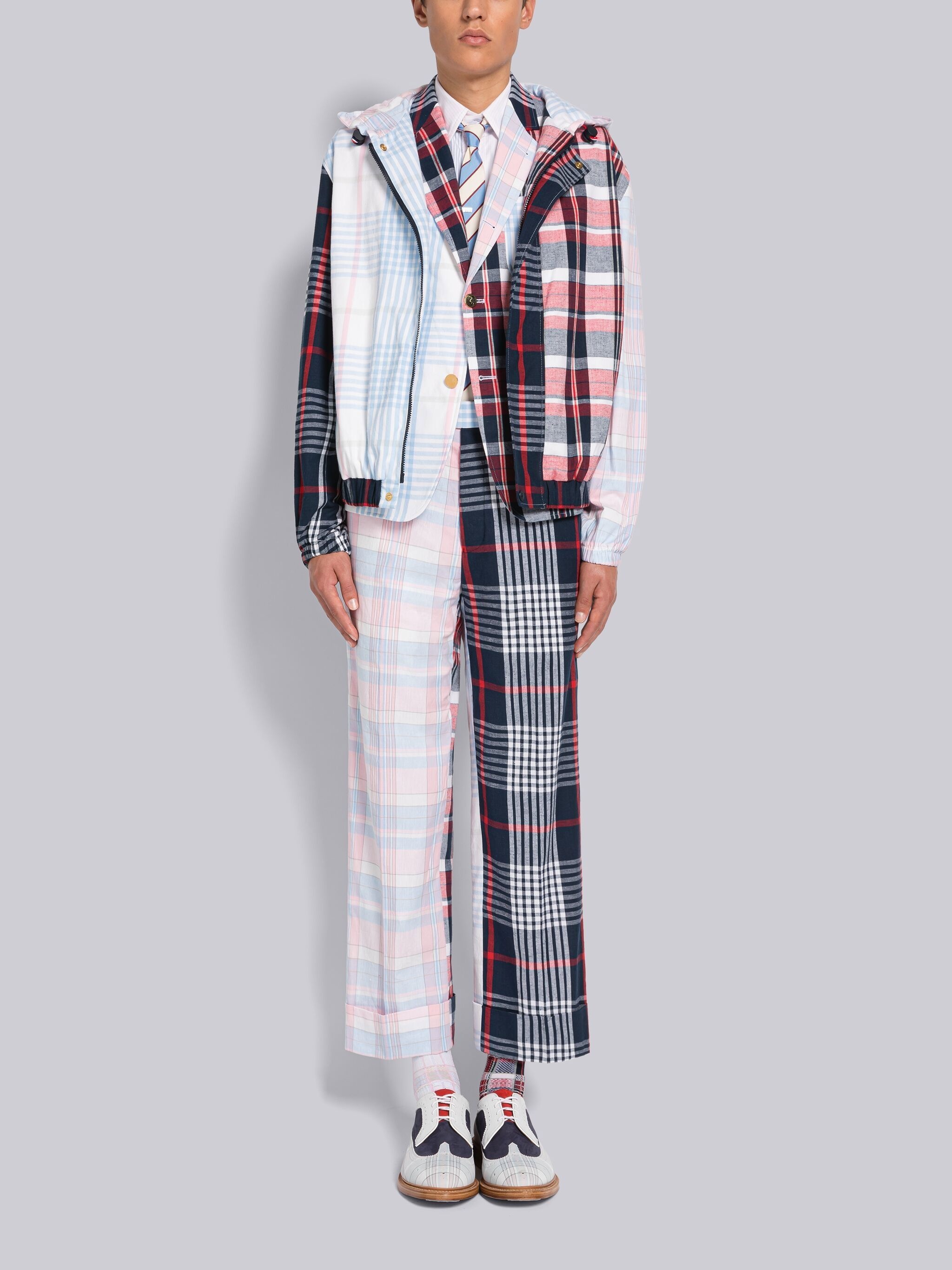 FUN-MIX MADRAS COTTON SACK SPORT COAT - 4