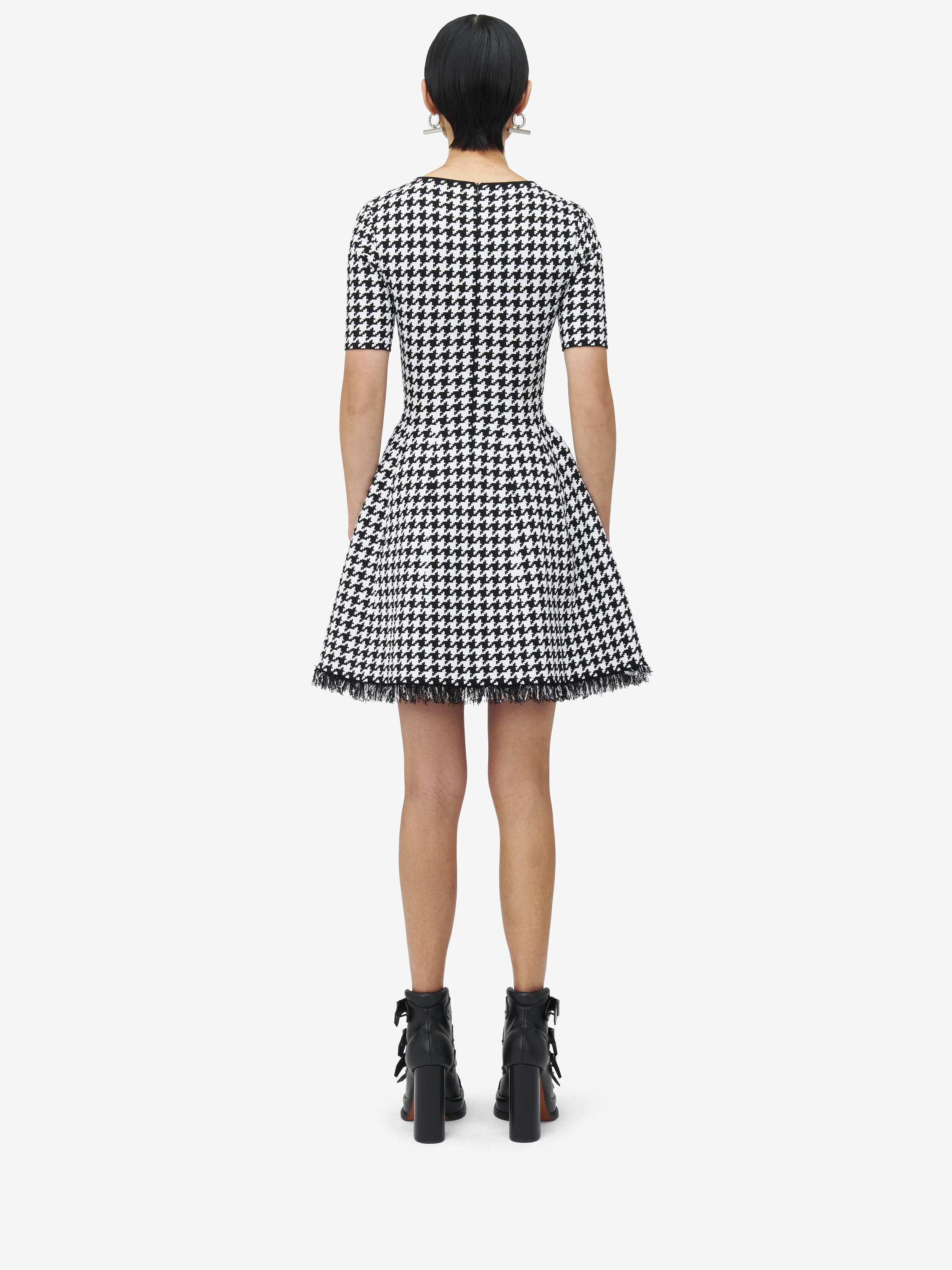 Houndstooth Mini Dress - 4