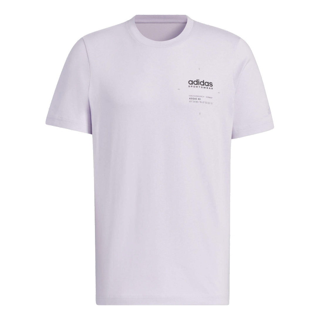 adidas Small Linear Logo T-Shirt 'Purple' JI9079 - 1