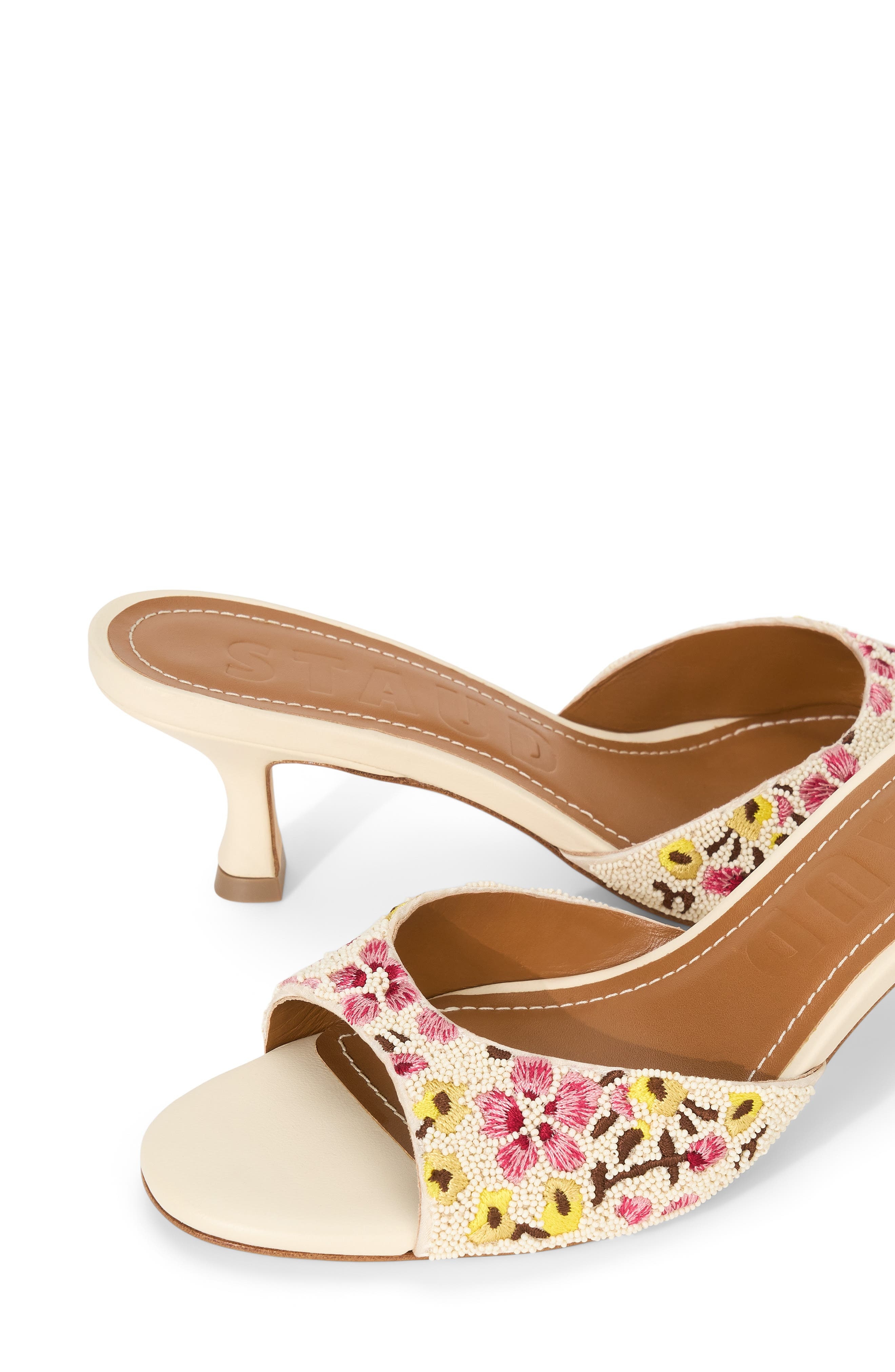 STAUD Brigitte Embellished Slide Sandal in Blossom Floral at Nordstrom - 5