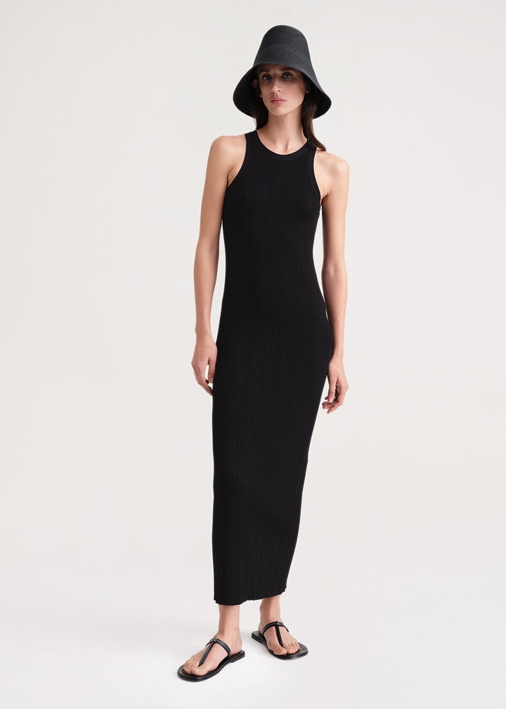 Seamless rib tank dress black - 2