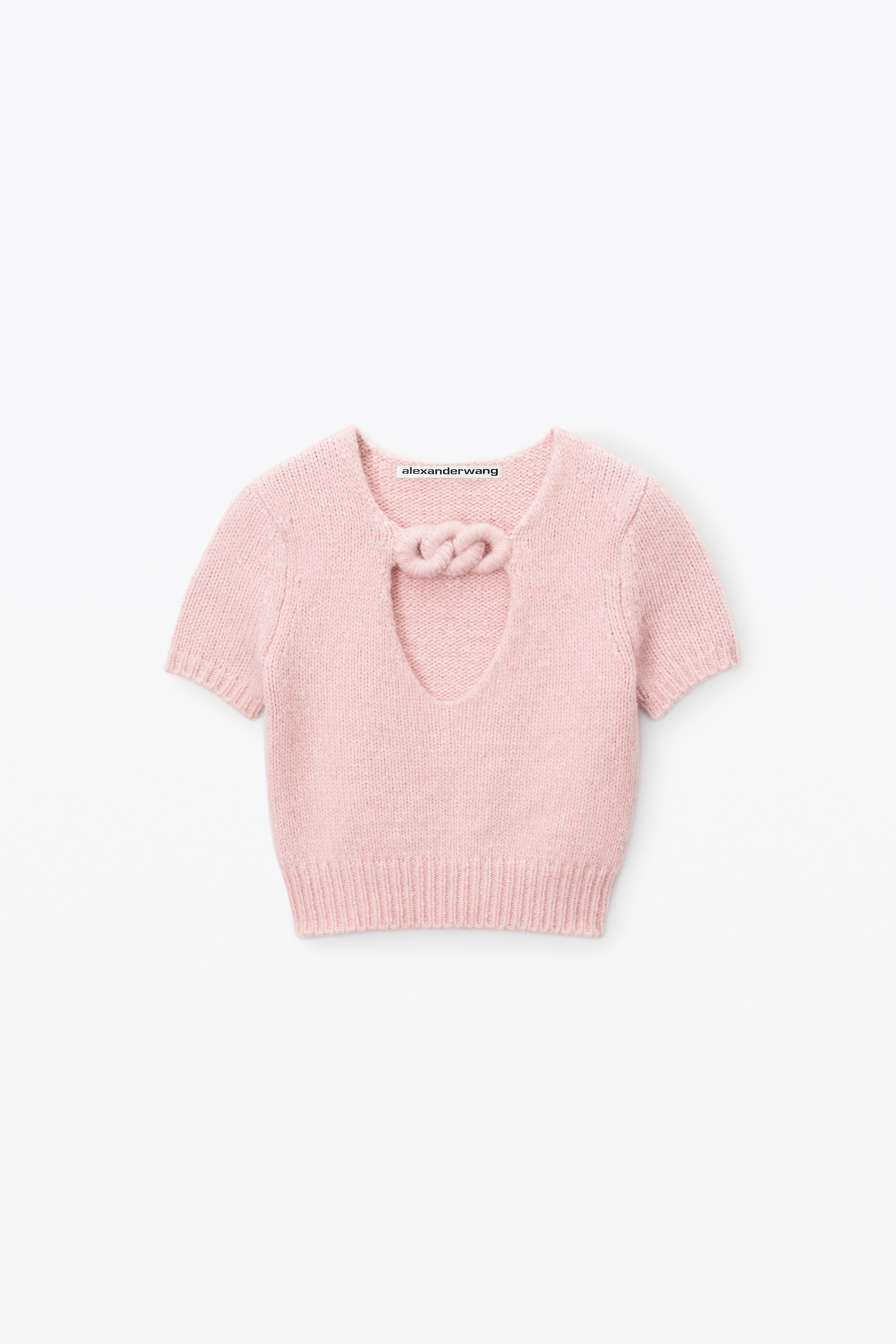 Short-sleeve tee in stretch alpaca knit - 1