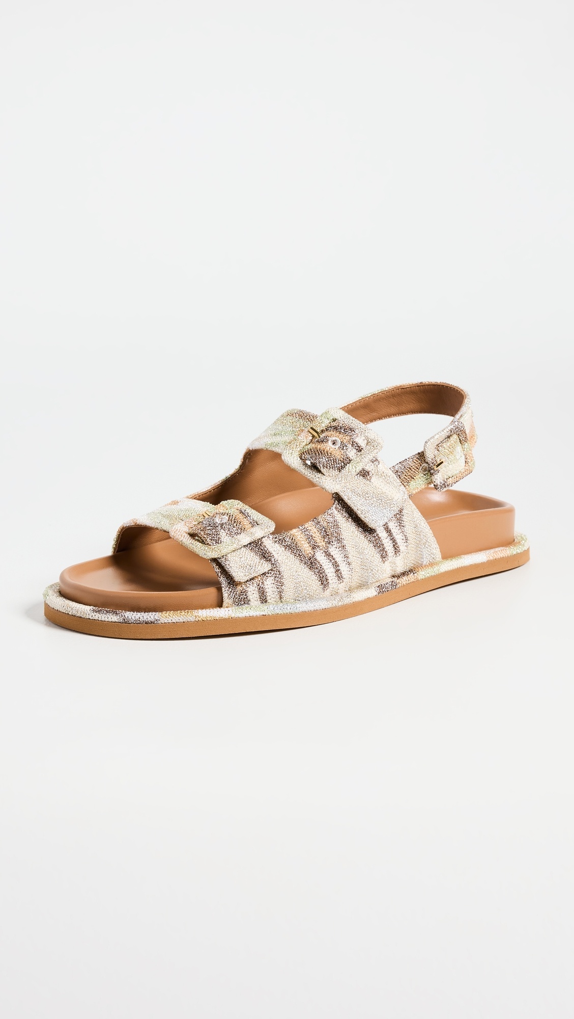 サンダル・ミュール MISSONI Women Sandals MWB009083 SEA BLUE Missoni Elise Zigzag Knitted Sandals Blue Missoni
