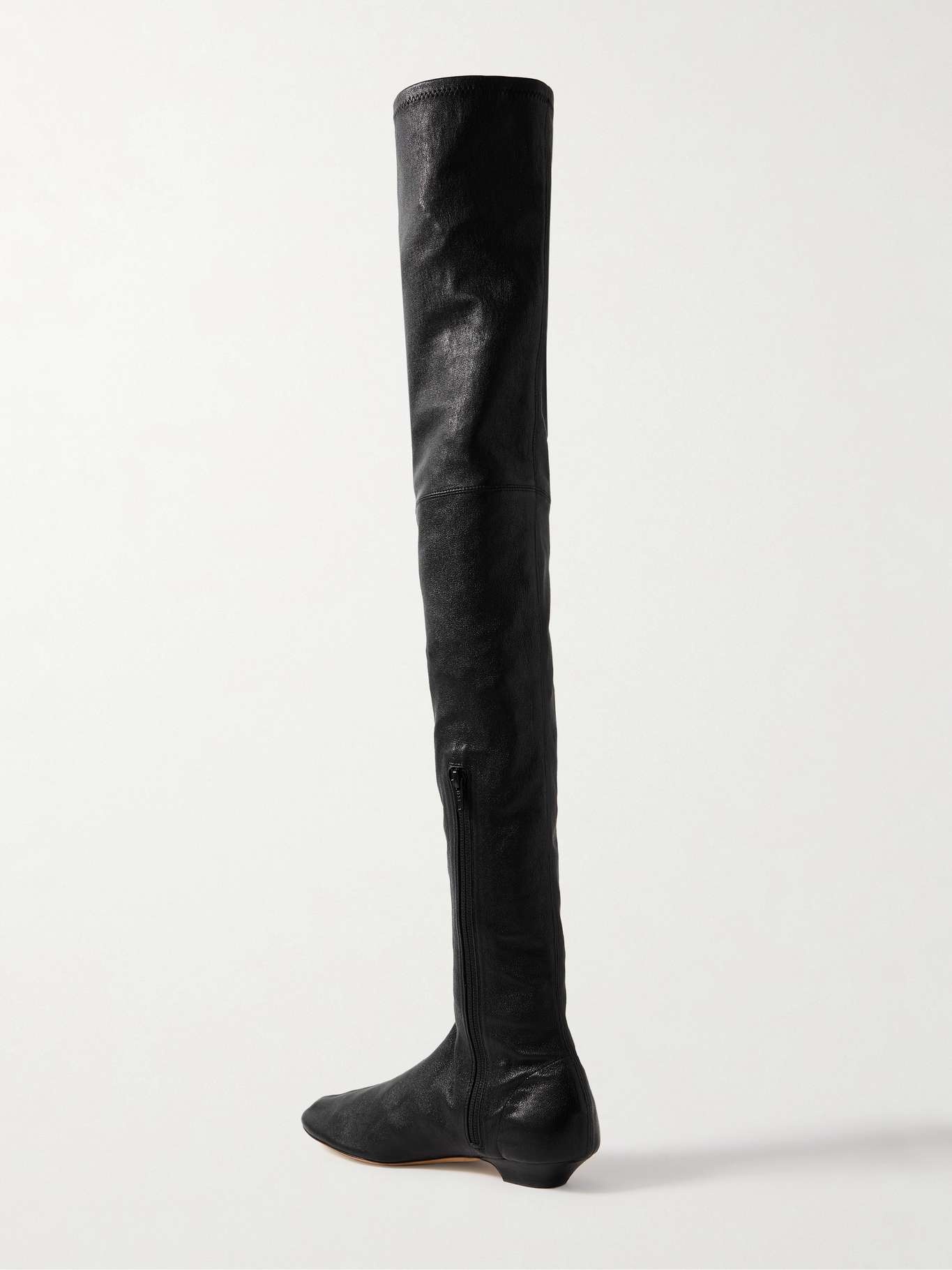 Leather over-the-knee boots Black - 3