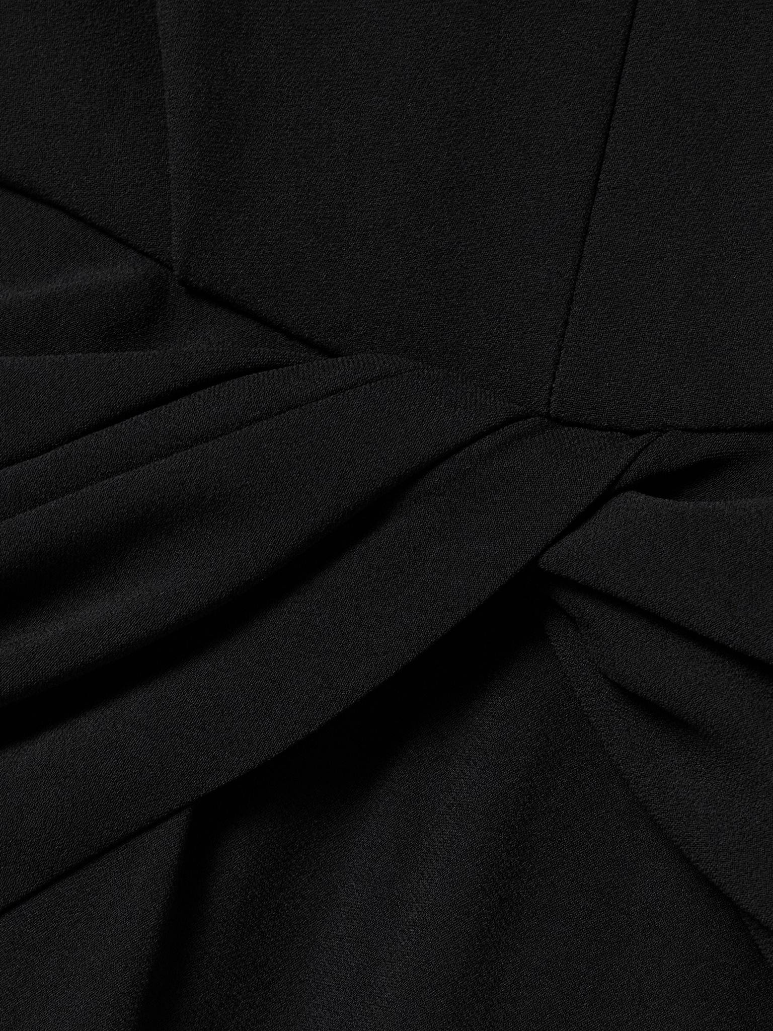 Twist-front draped crepe midi dress Black - 4