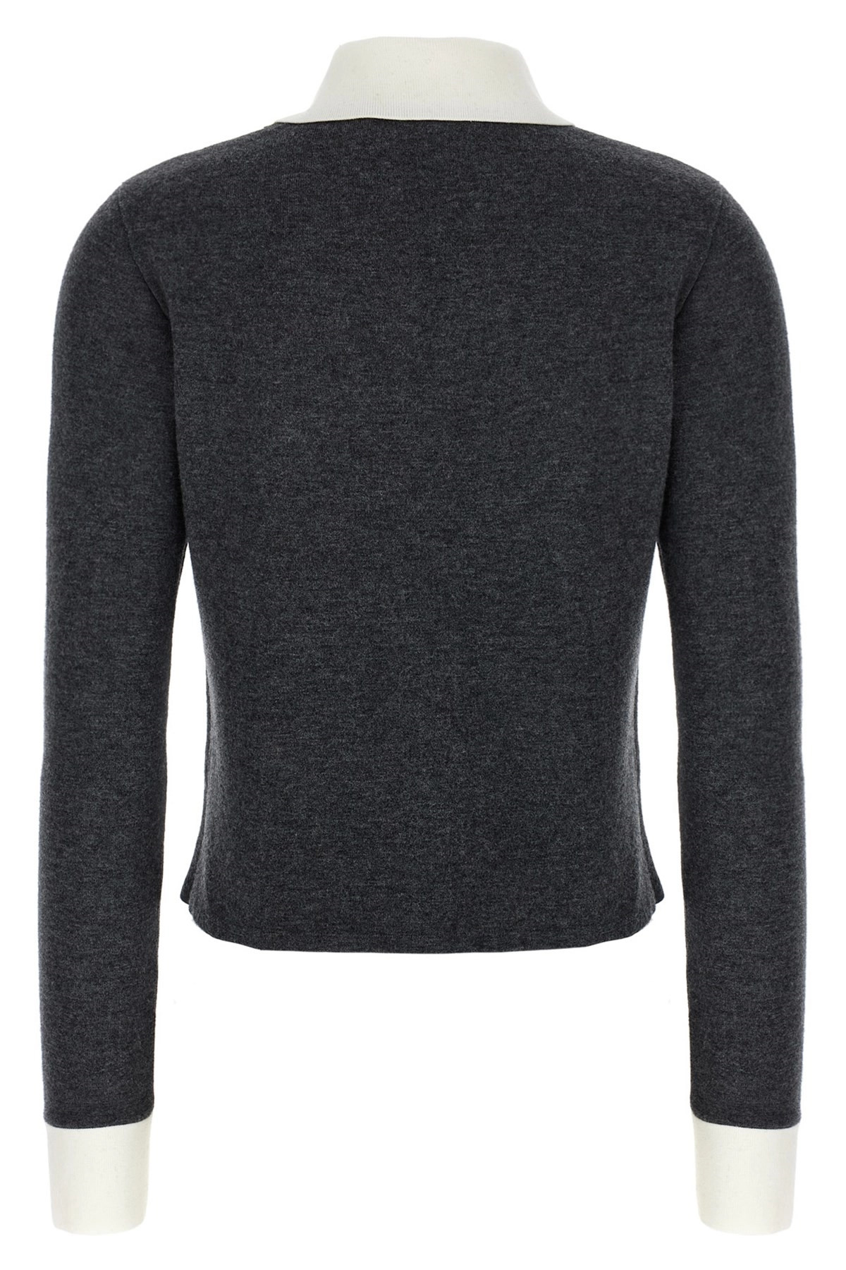 'Grey Contrast Collar' cardigan - 2