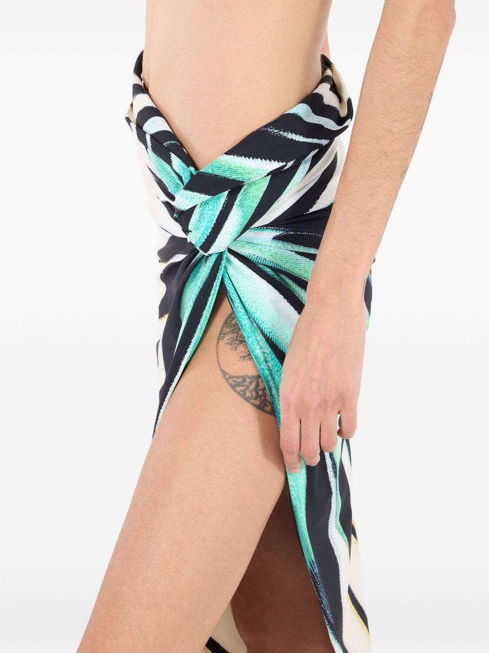 Ray Of Sea print twisted draped wrap sarong - 5