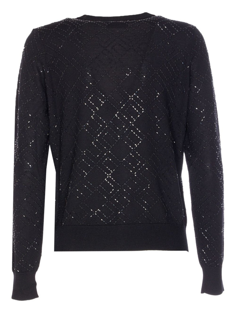 bead-embellished diamond-pattern cardigan 3