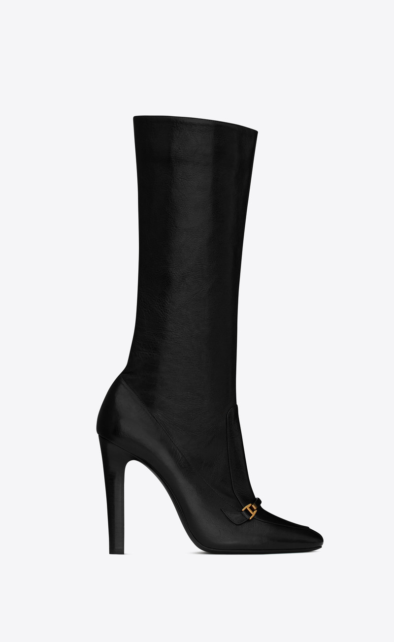 camden boots in shiny grained leather - 1