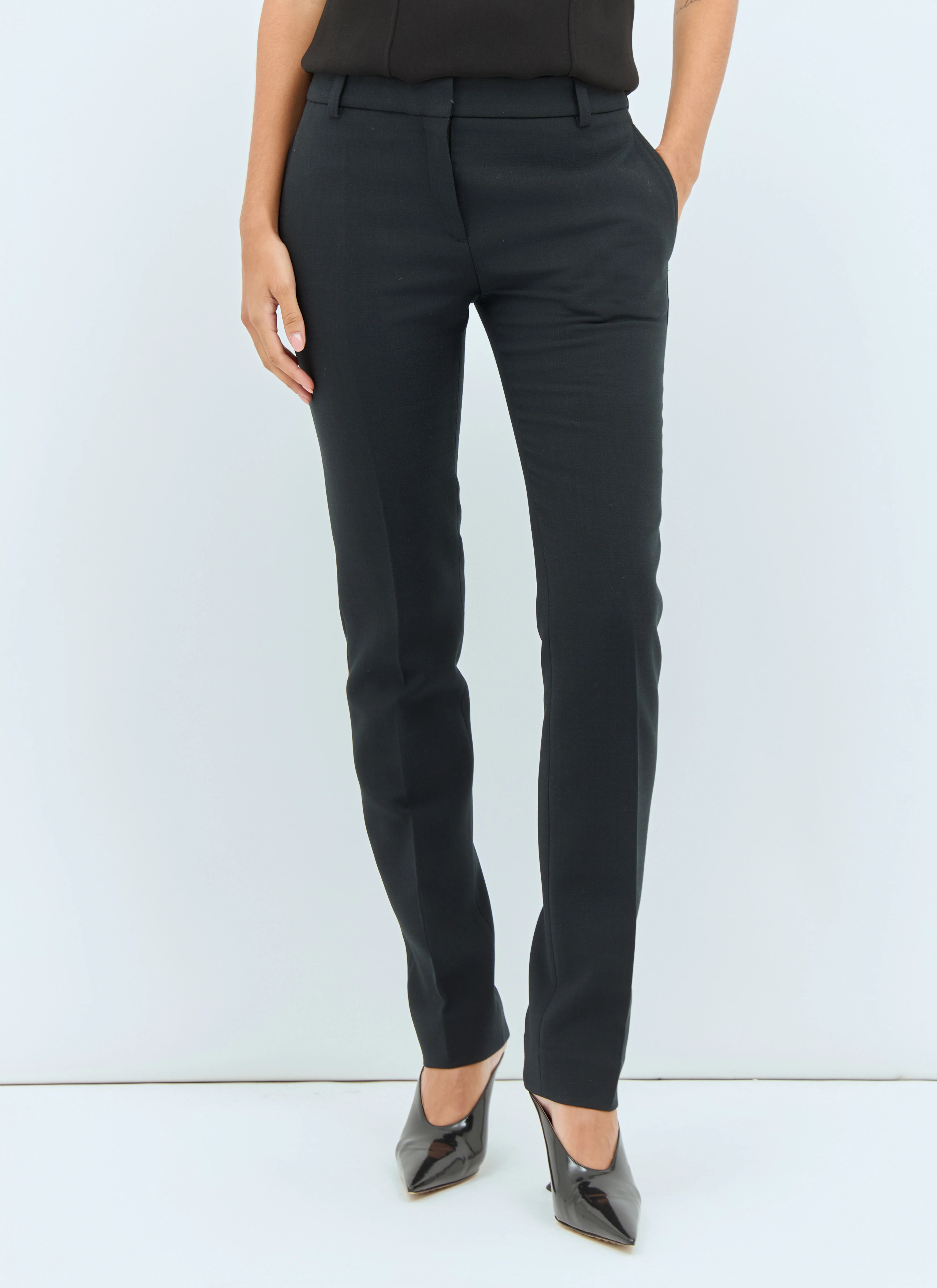 Low-Waist Slim Pants - 1