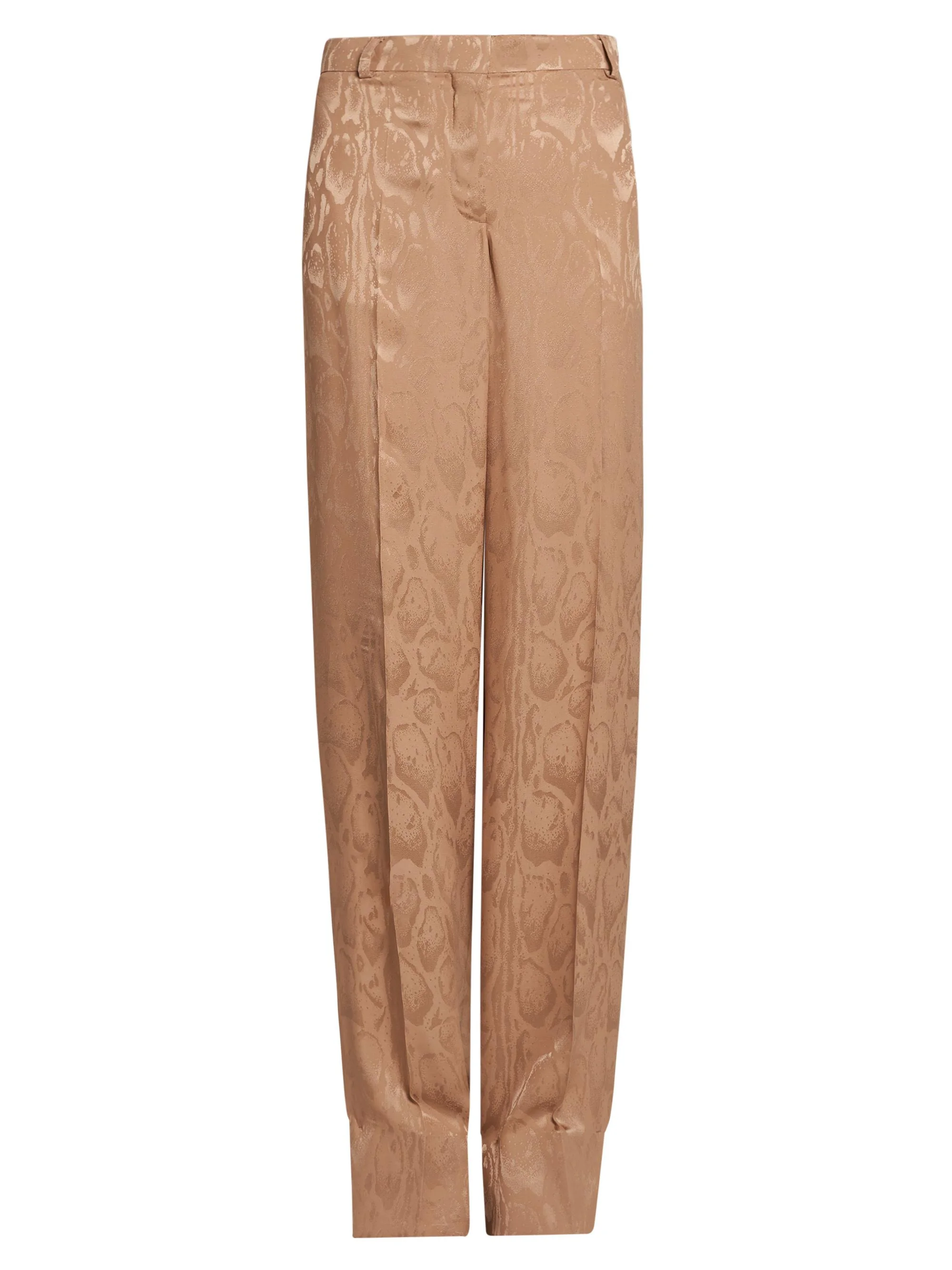 Women's Cloud Leopard Jacquard Tapered Trousers - Caramel - 1