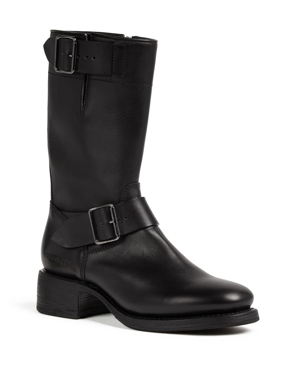 logo-debossed leather boots - 2