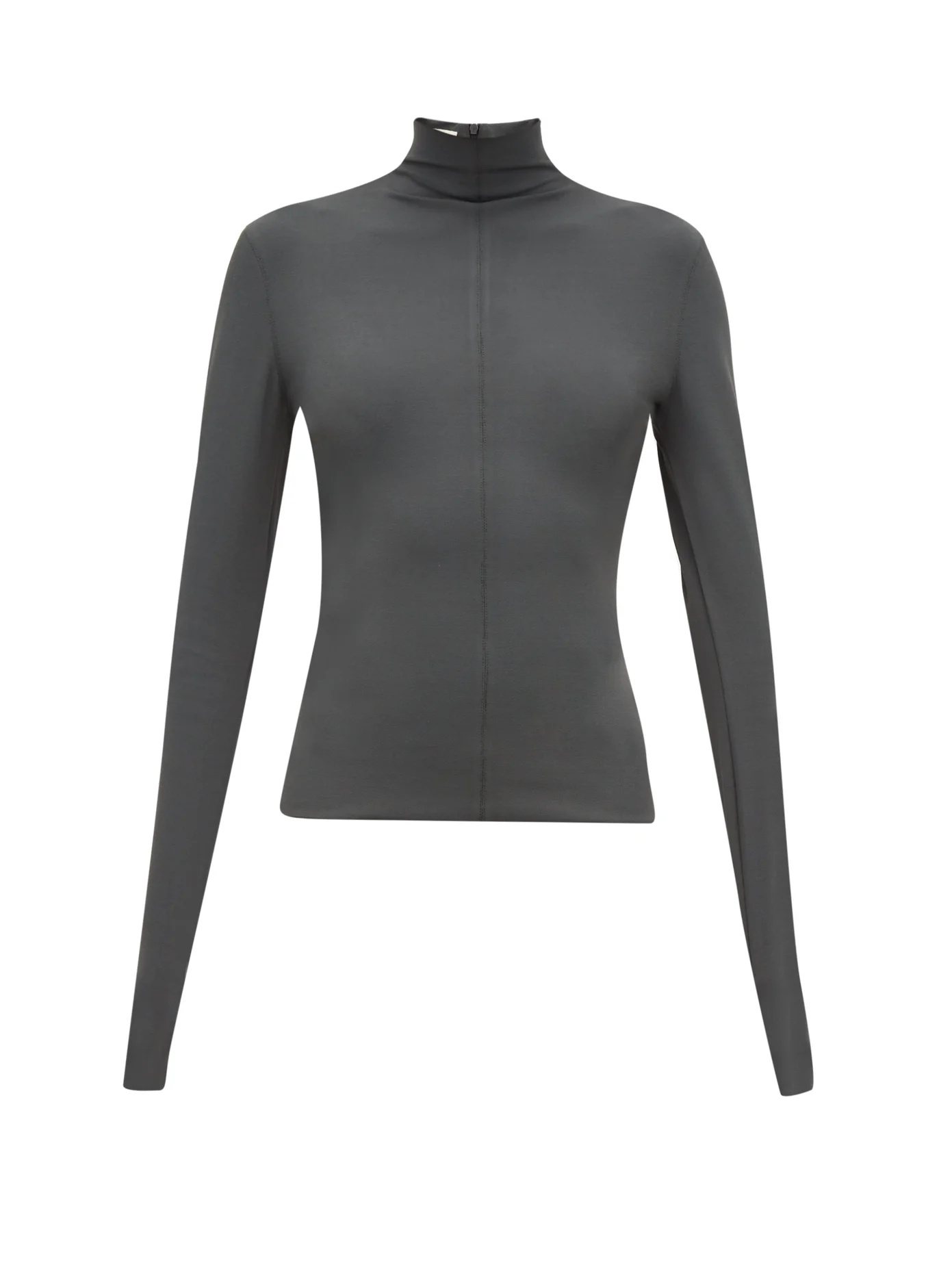 Zipped high-neck top - 1