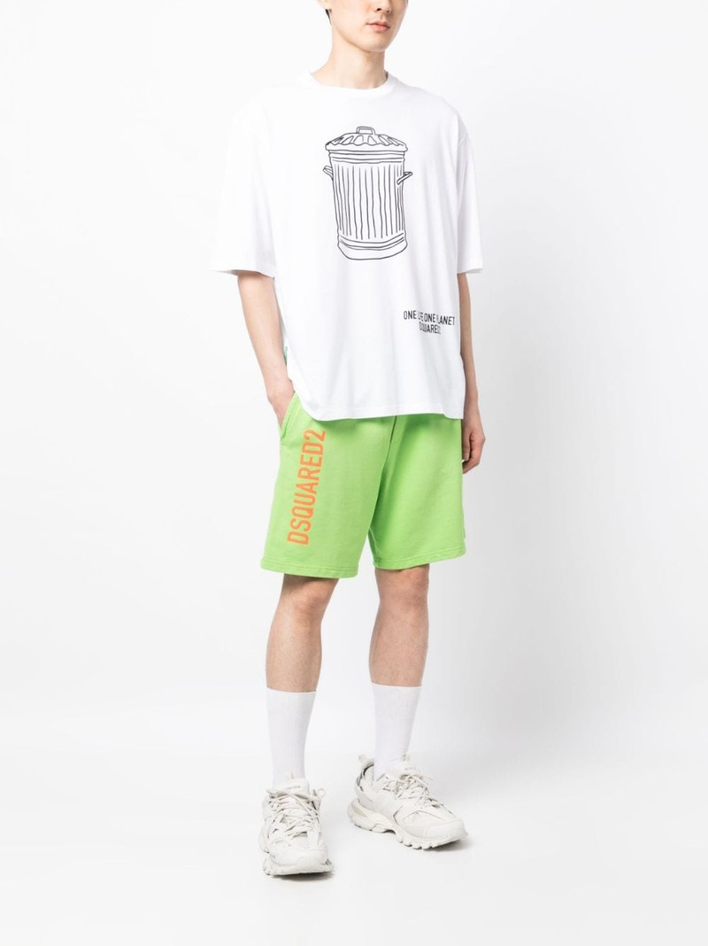 DSQUARED2 cotton logo print shorts outlook