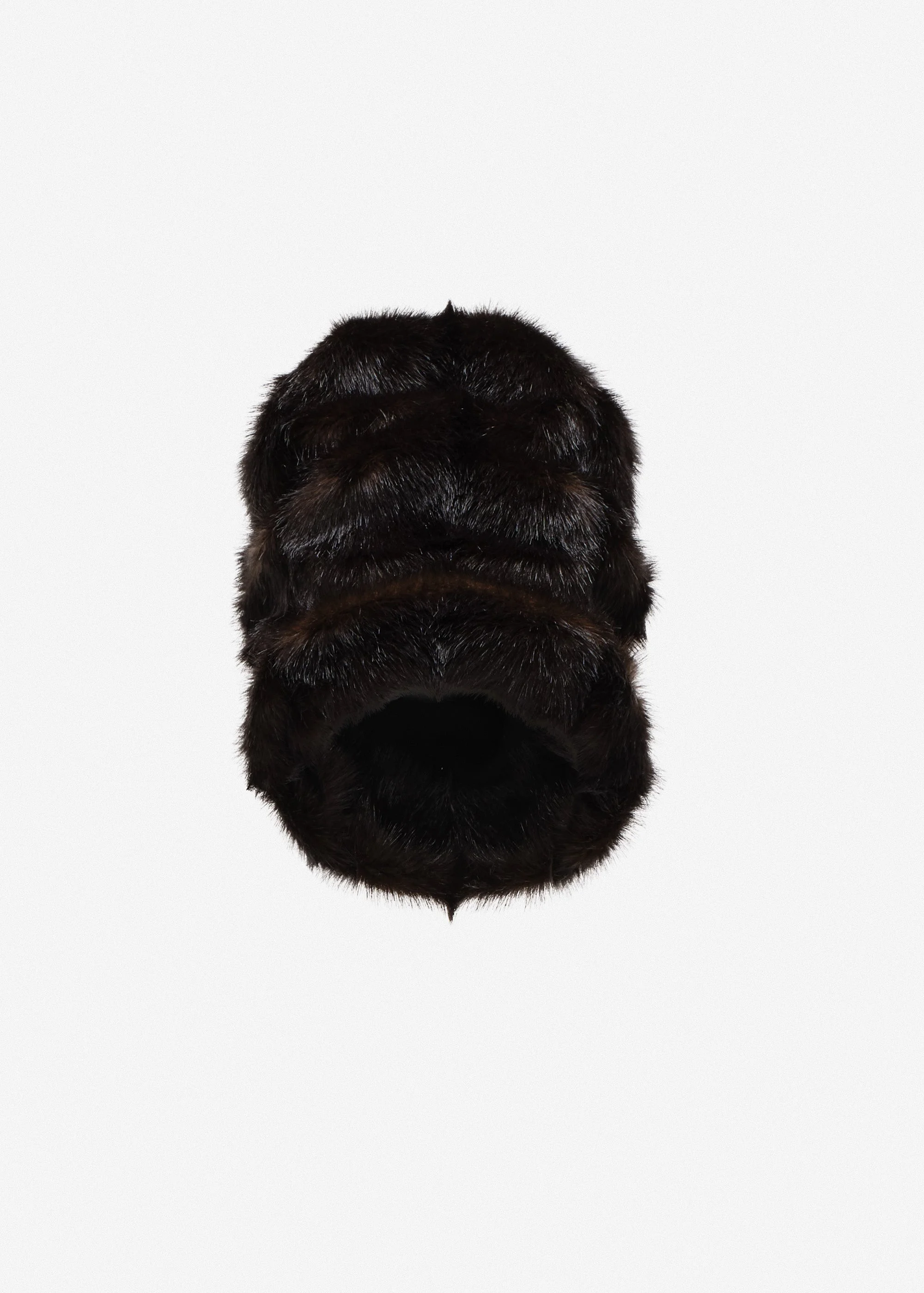Faux fur hat in dark brown - 1
