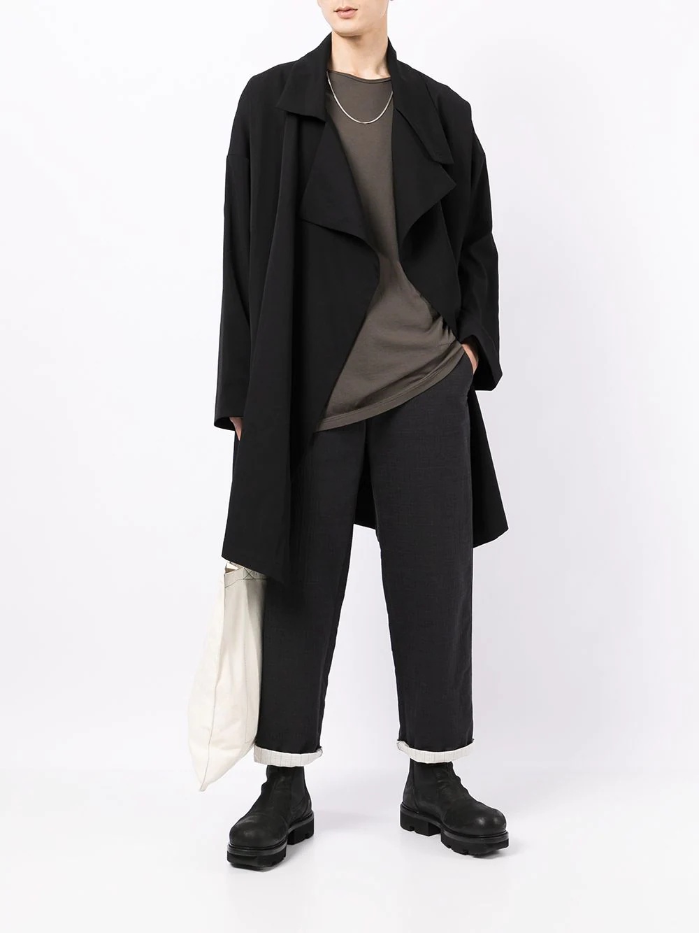 asymmetric double-breasted coat - 2