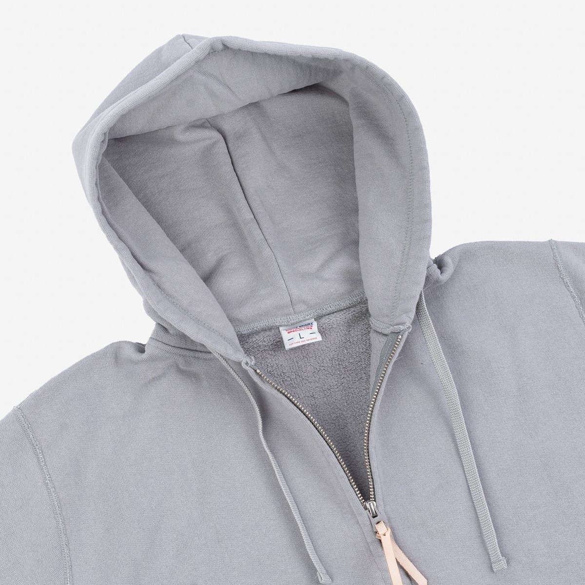 IHSW-63-GRY Printed 14oz Ultra Heavyweight Loopwheel Cotton Zippered Hoodie - Grey - 9