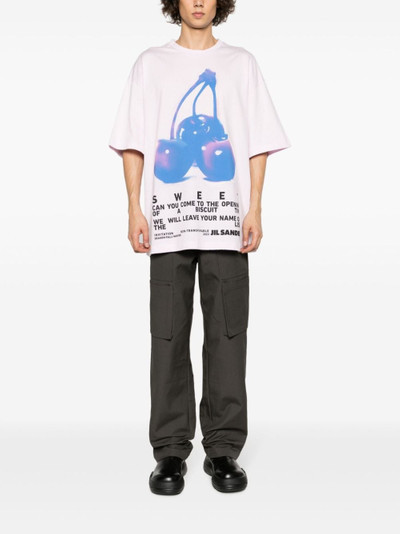 Jil Sander slogan-print cotton T-shirt outlook