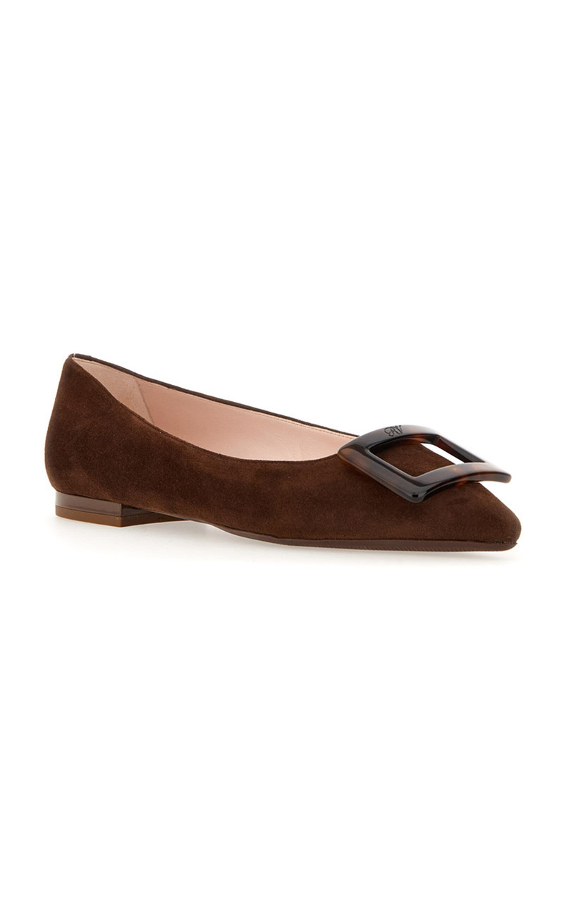 Roger Vivier Gommettine Leather Ballet Flats brown outlook
