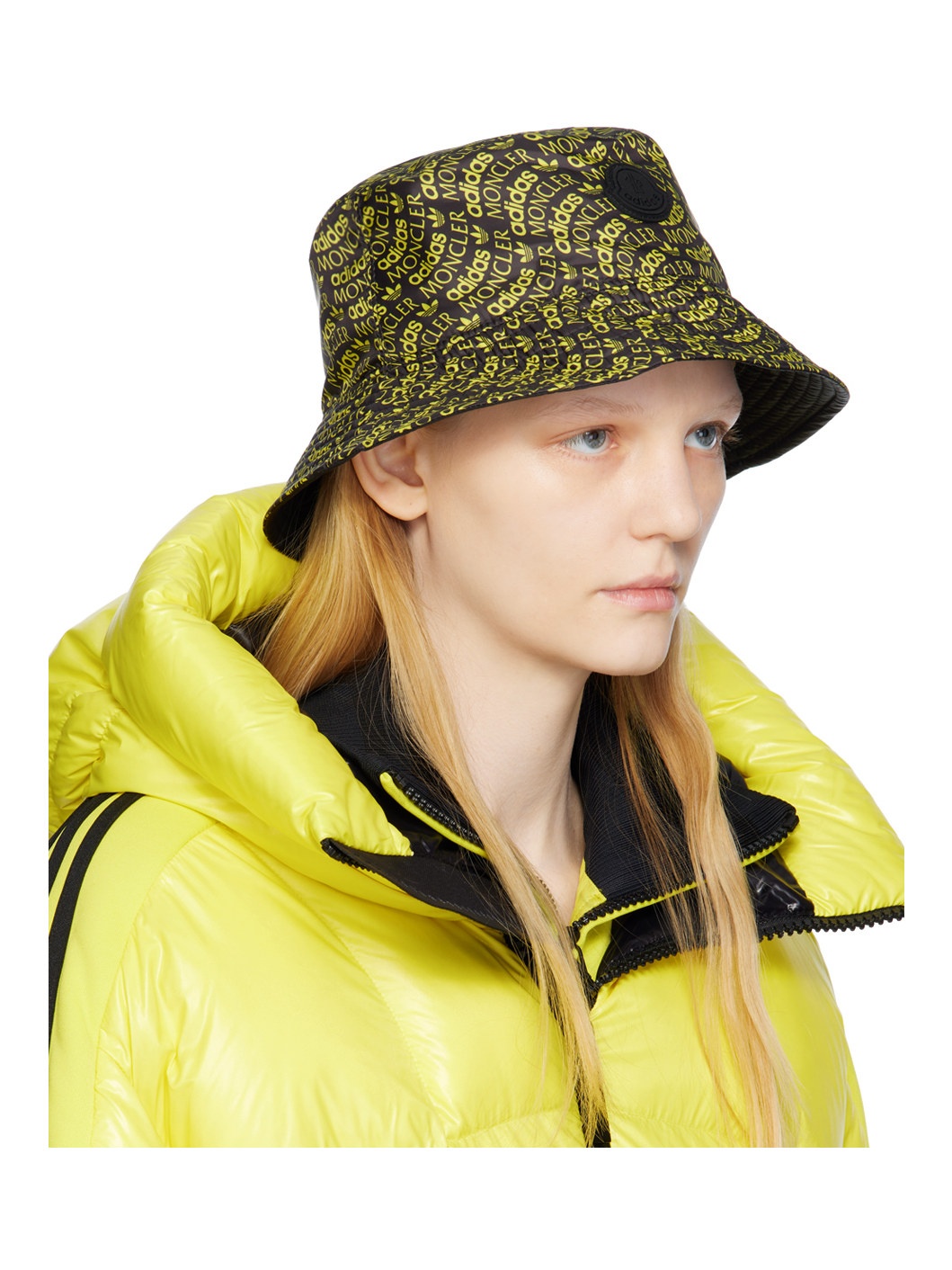3 Moncler adidas Originals Reversible Yellow & Black Logo Bucket Hat - 2