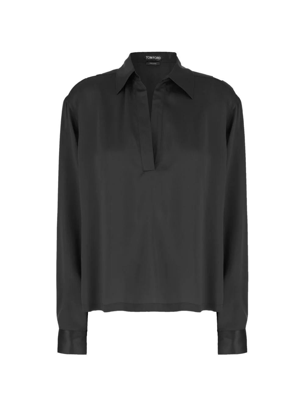 Silk satin polo shirt - 1