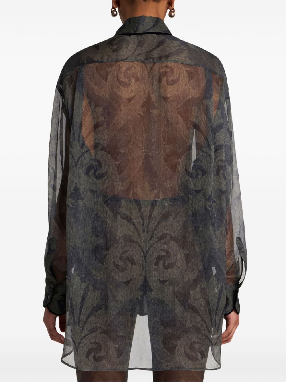 printed silk shirt - 4