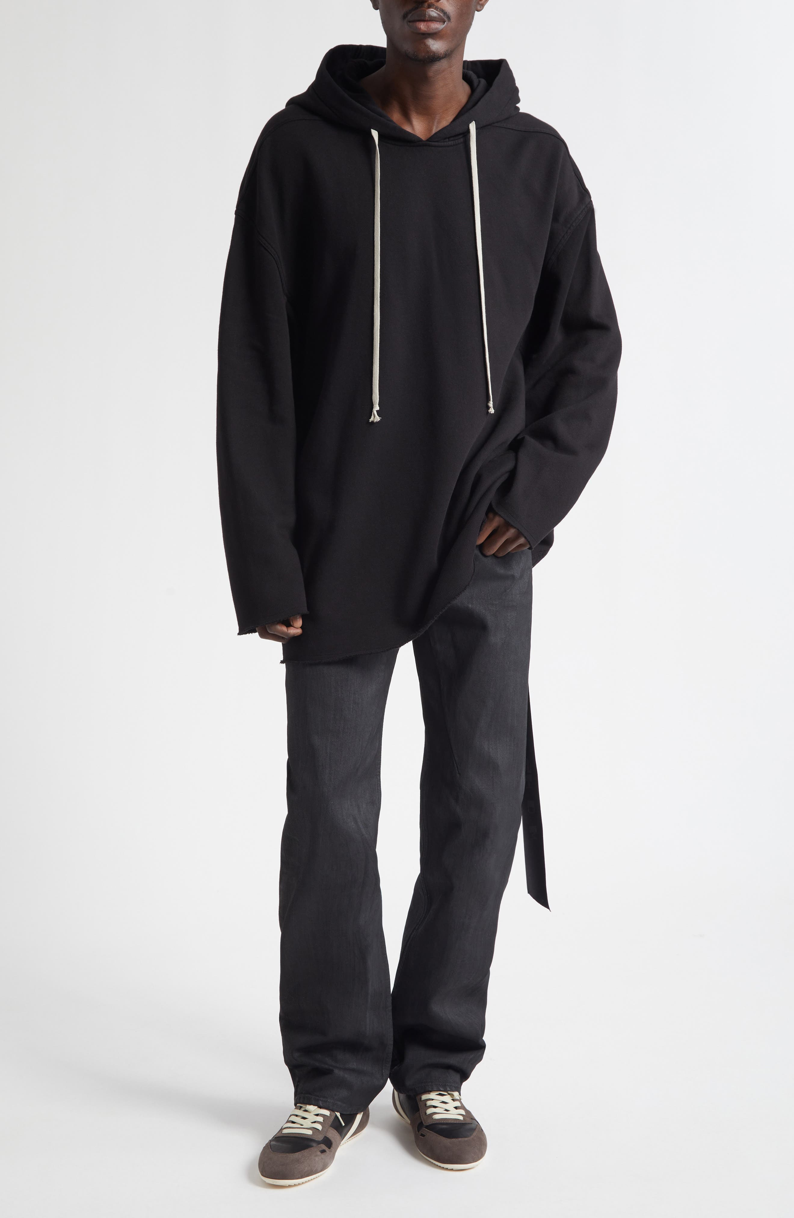 Rick Owens DRKSHDW Fog Cut Coated Jeans in Black Wax at Nordstrom - 8