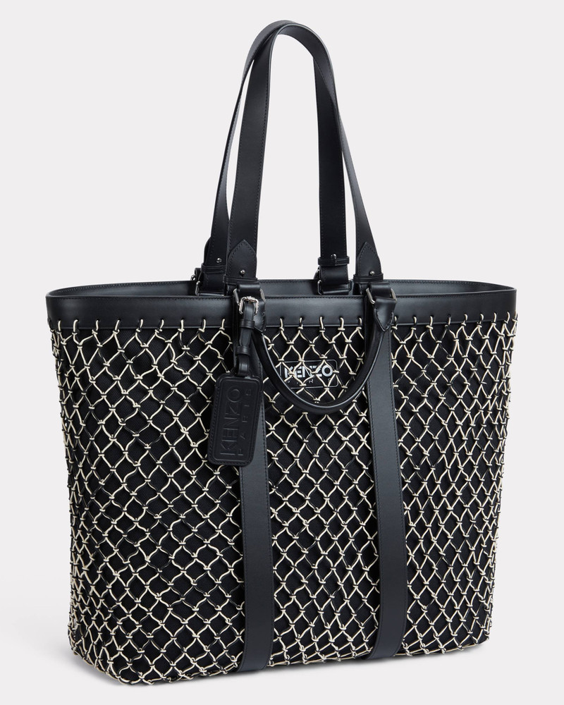 'KENZOAMA' large totebag in canvas and fishnet - 1