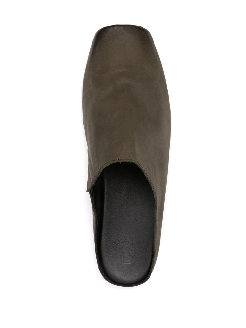 square-toe leather slippers - 4