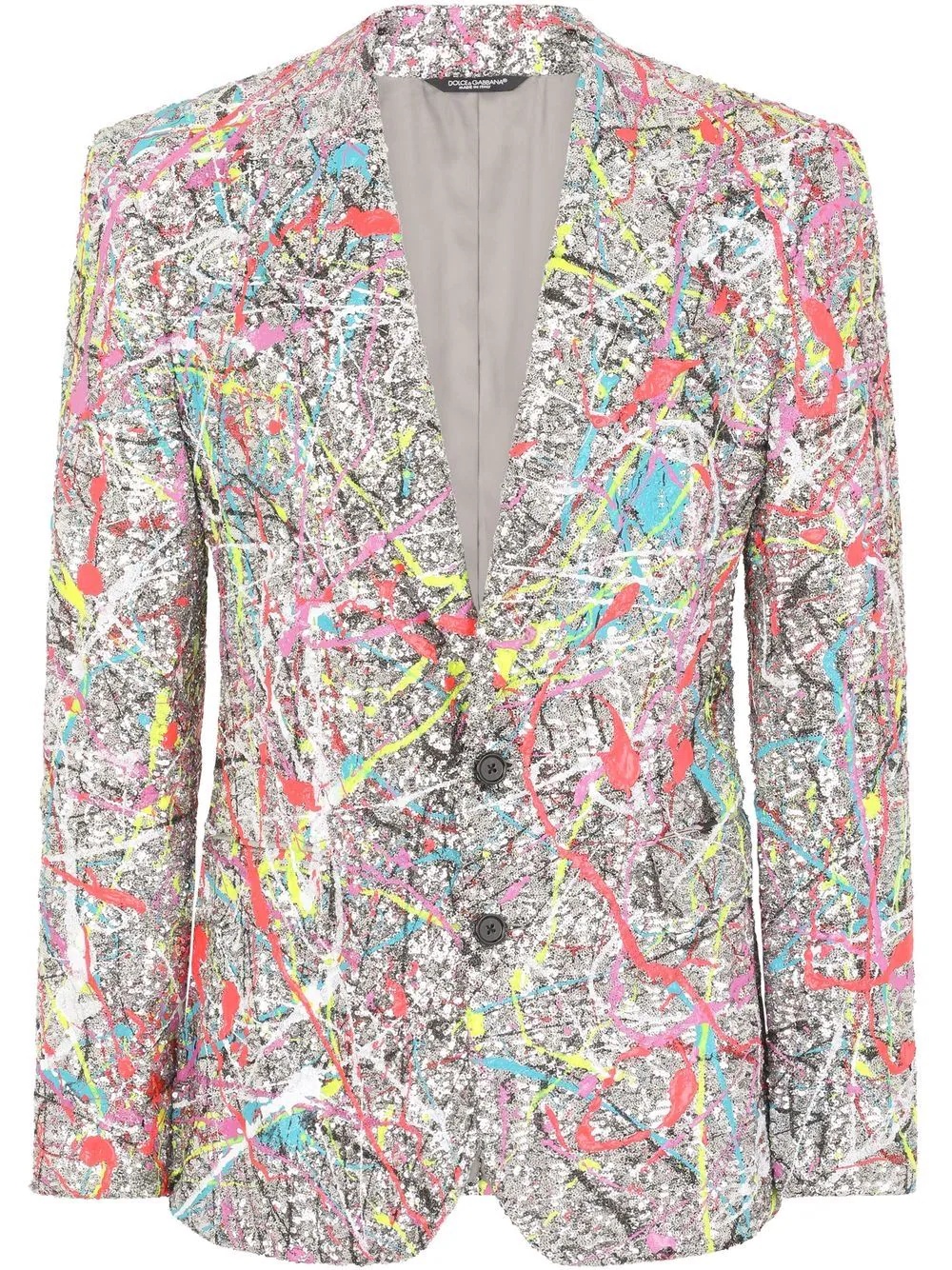 paint splatter single-breasted blazer - 1