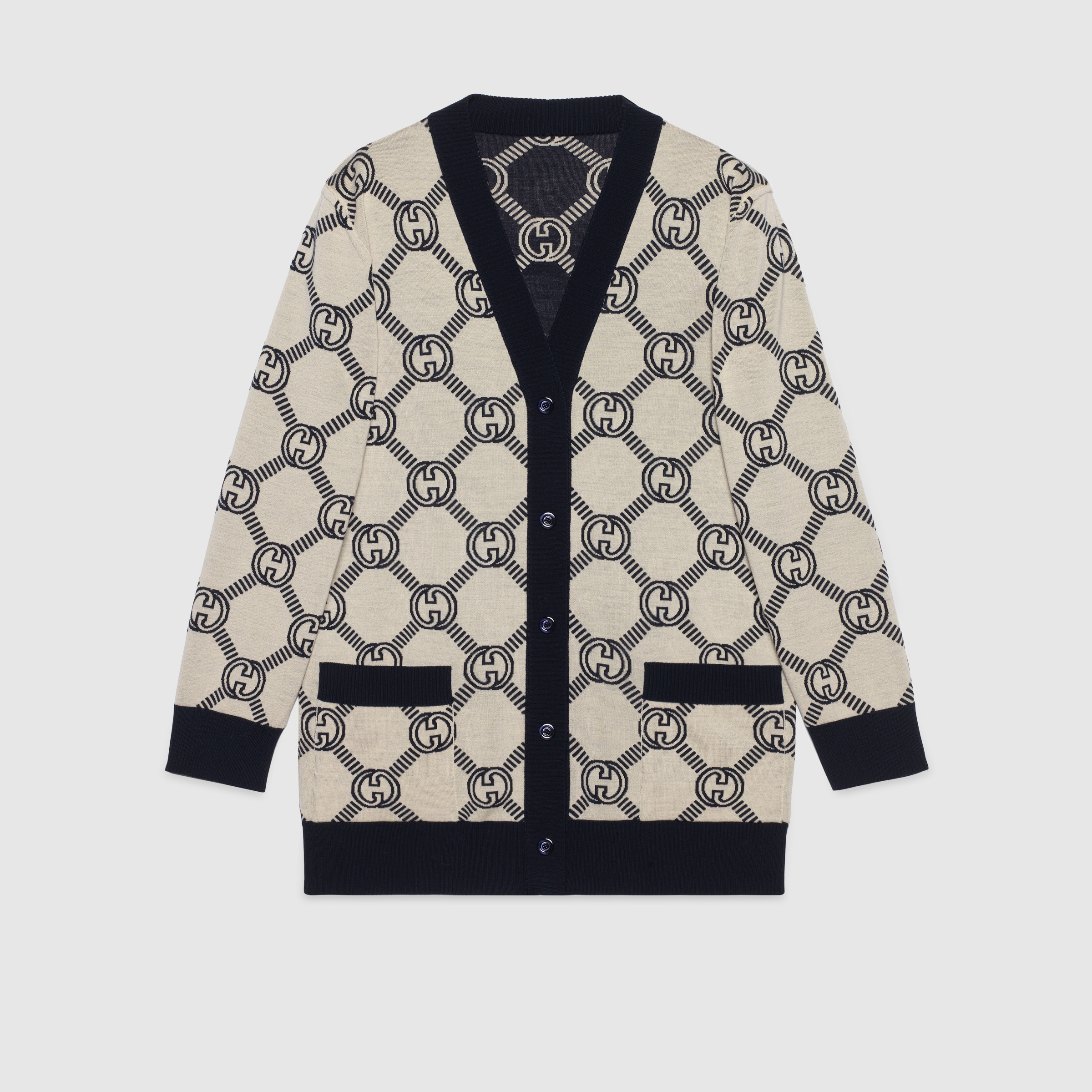 Reversible GG wool jacquard cardigan - 3