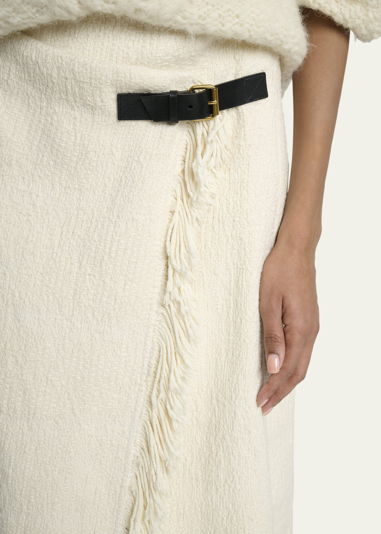 Galla Woven Fringe-Trim Skirt - 5