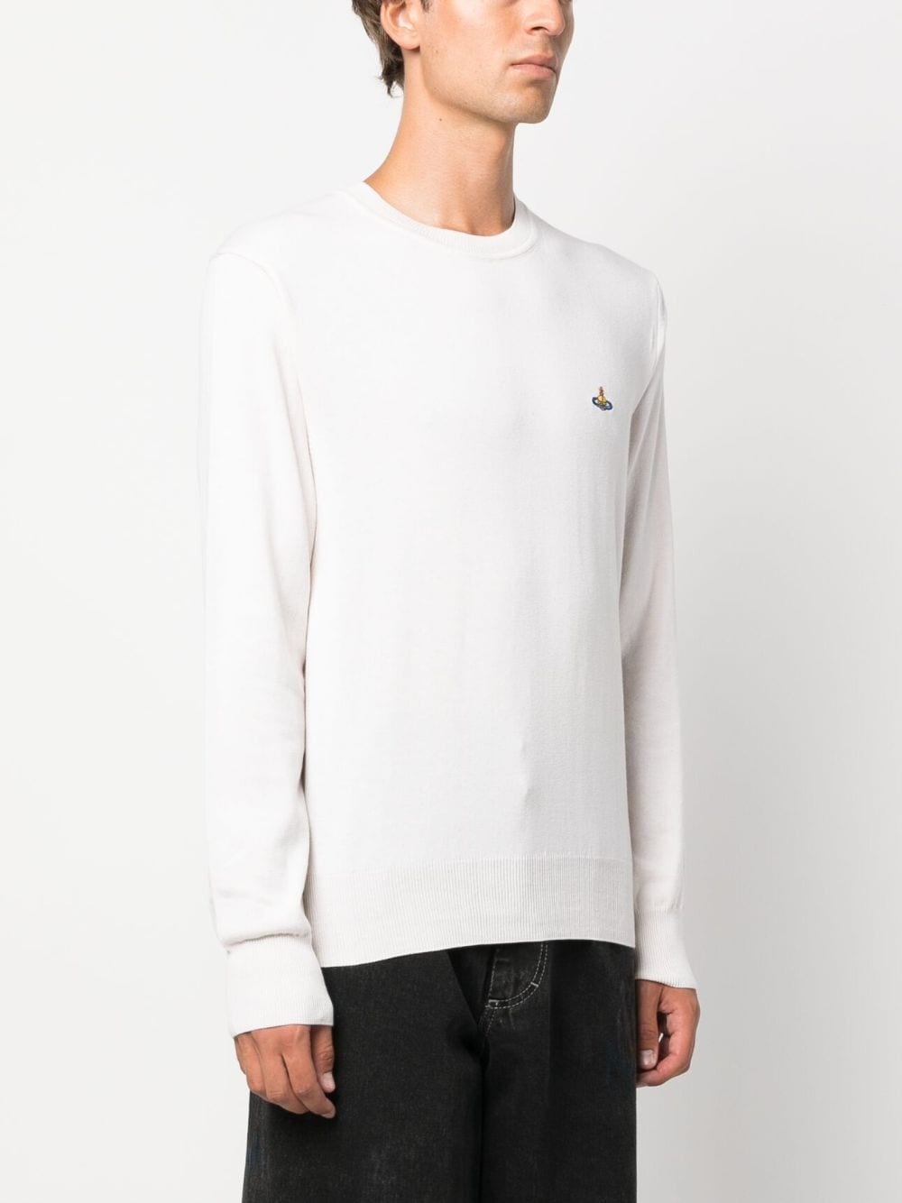 Orb-embroidery crew-neck jumper - 3
