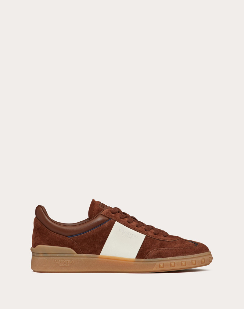 UPVILLAGE LOW TOP SNEAKER IN SPLIT LEATHER AND CALFSKIN NAPPA LEATHER 1