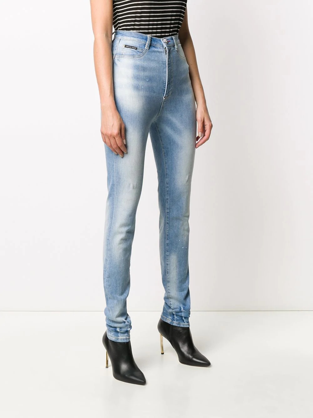 faded embroidered detail jeans - 3