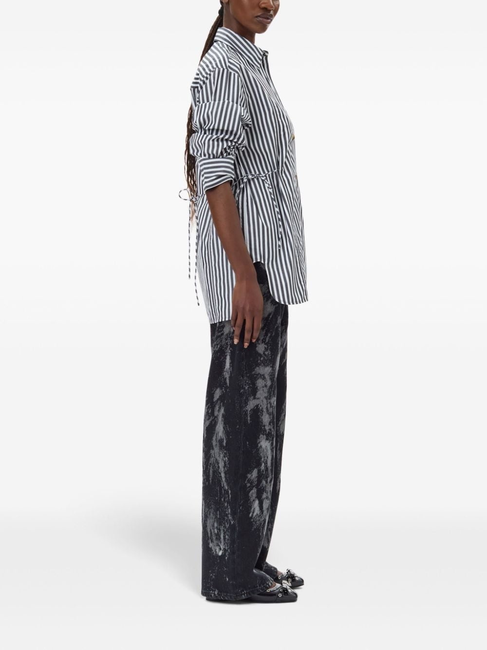 striped poplin shirt - 3
