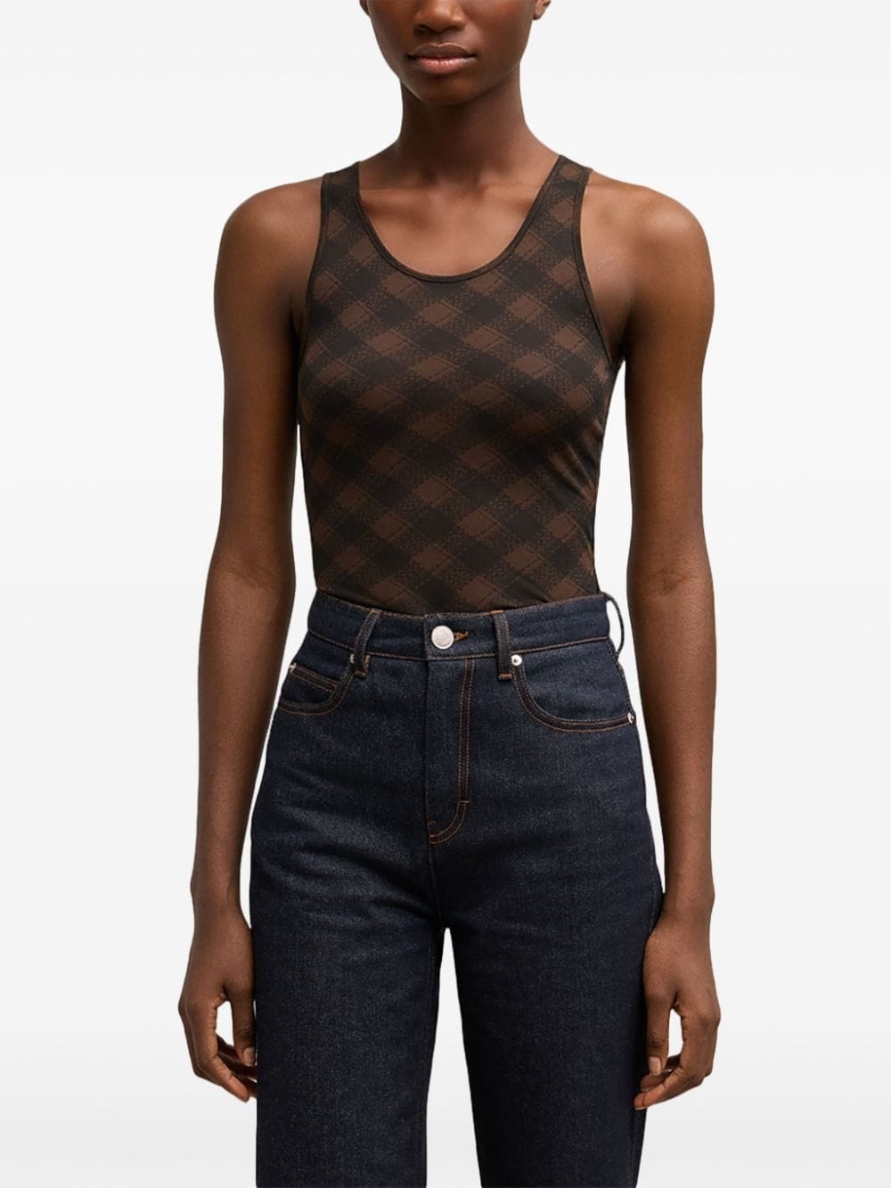 logo-embroidered cotton-blend top - 5